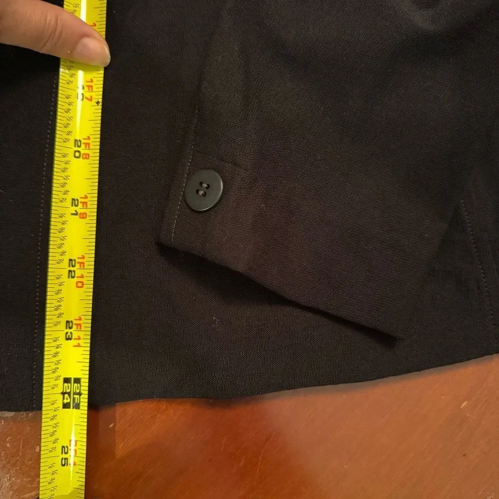 Eileen Fisher One Button Viscose Blend Washable Blazer Black S / P